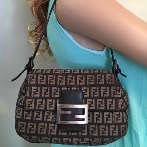 Fendi charcoal zucca print hobo bag